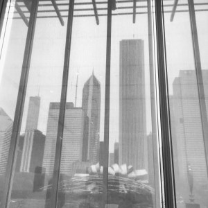 Art Institute of Chicago, windows in Art Institute of Chicago, chicago skyline